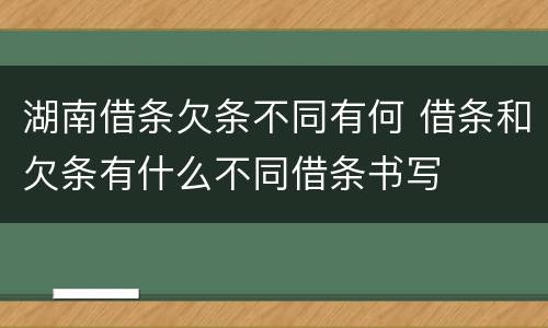 湖南借条欠条不同有何 借条和欠条有什么不同借条书写