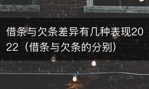 借条与欠条差异有几种表现2022（借条与欠条的分别）