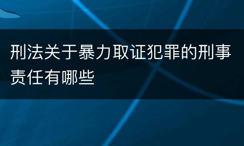 刑法关于暴力取证犯罪的刑事责任有哪些