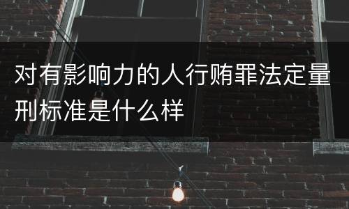 对有影响力的人行贿罪法定量刑标准是什么样