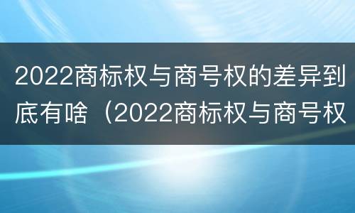 2022商标权与商号权的差异到底有啥（2022商标权与商号权的差异到底有啥区别）