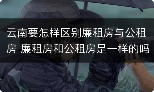 云南要怎样区别廉租房与公租房 廉租房和公租房是一样的吗