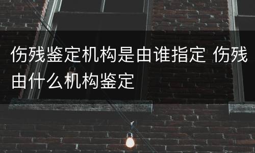 伤残鉴定机构是由谁指定 伤残由什么机构鉴定
