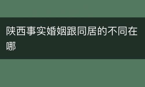 陕西事实婚姻跟同居的不同在哪