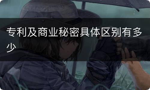 专利及商业秘密具体区别有多少