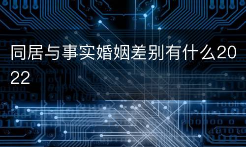 同居与事实婚姻差别有什么2022