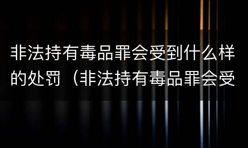 非法持有毒品罪会受到什么样的处罚（非法持有毒品罪会受到什么样的处罚和处罚）