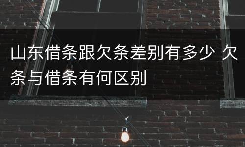 山东借条跟欠条差别有多少 欠条与借条有何区别