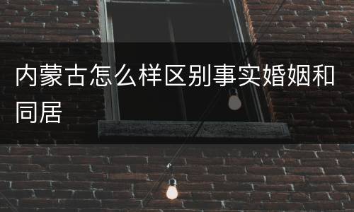内蒙古怎么样区别事实婚姻和同居