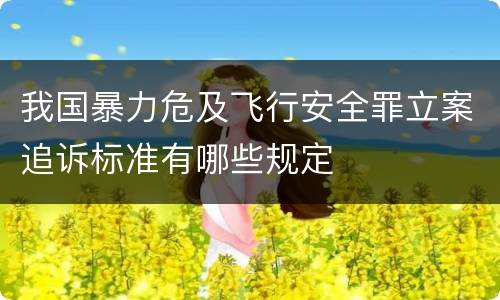 我国暴力危及飞行安全罪立案追诉标准有哪些规定