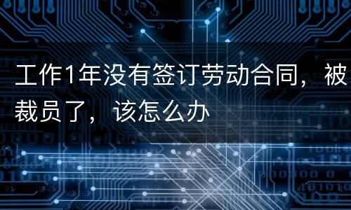 工作1年没有签订劳动合同，被裁员了，该怎么办