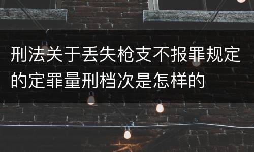 刑法关于丢失枪支不报罪规定的定罪量刑档次是怎样的