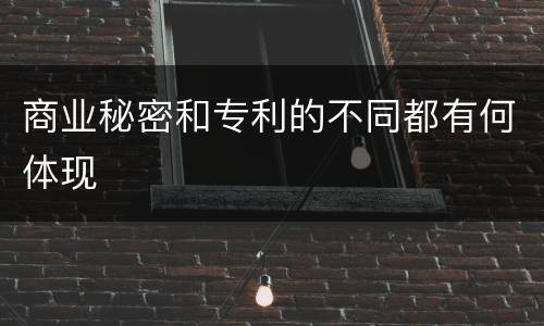 商业秘密和专利的不同都有何体现