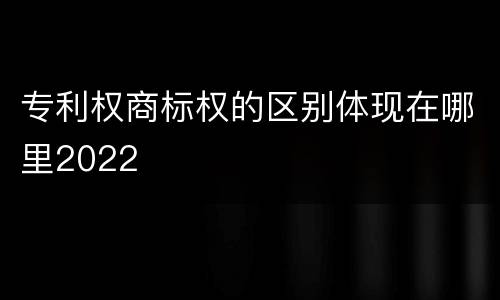 专利权商标权的区别体现在哪里2022