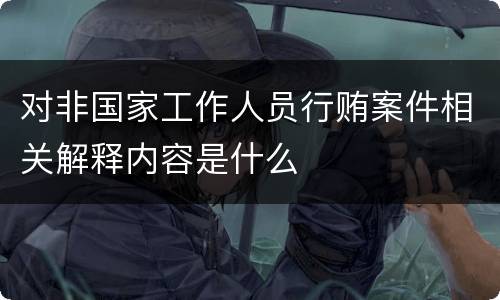 对非国家工作人员行贿案件相关解释内容是什么
