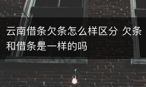 云南借条欠条怎么样区分 欠条和借条是一样的吗