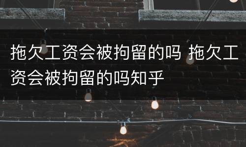 拖欠工资会被拘留的吗 拖欠工资会被拘留的吗知乎