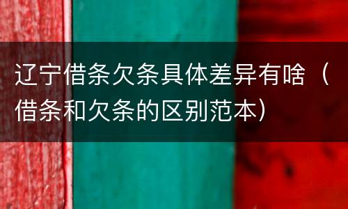辽宁借条欠条具体差异有啥（借条和欠条的区别范本）