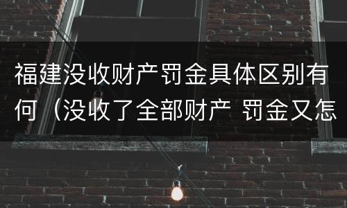 福建没收财产罚金具体区别有何（没收了全部财产 罚金又怎么办）