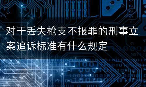对于丢失枪支不报罪的刑事立案追诉标准有什么规定