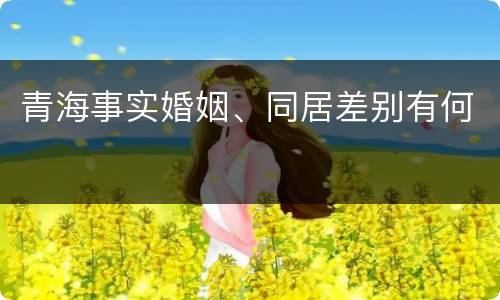 青海事实婚姻、同居差别有何