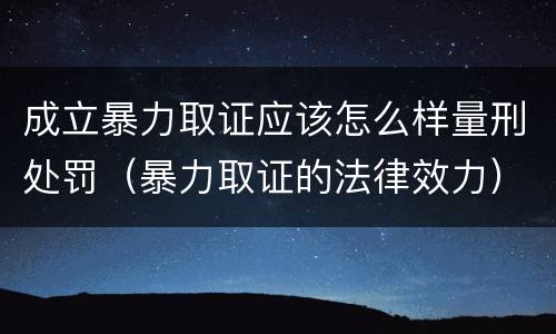 成立暴力取证应该怎么样量刑处罚（暴力取证的法律效力）