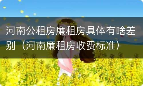 河南公租房廉租房具体有啥差别（河南廉租房收费标准）