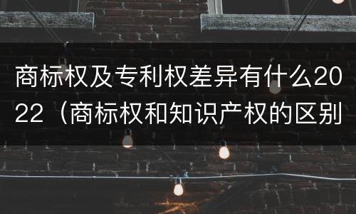 商标权及专利权差异有什么2022(商标权和知识产权的区别)