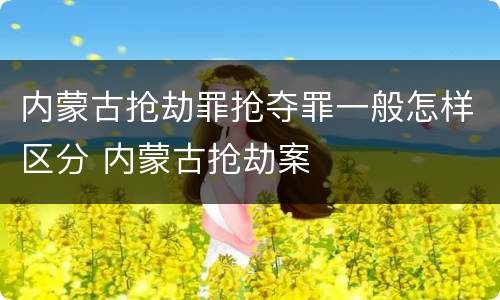 内蒙古抢劫罪抢夺罪一般怎样区分 内蒙古抢劫案