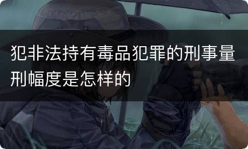 犯非法持有毒品犯罪的刑事量刑幅度是怎样的