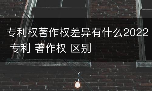 专利权著作权差异有什么2022 专利 著作权 区别