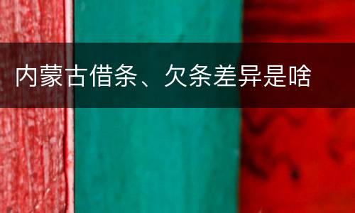 内蒙古借条、欠条差异是啥