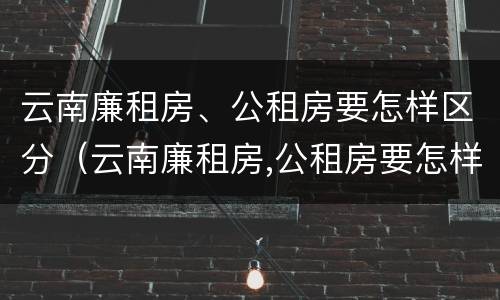 云南廉租房、公租房要怎样区分（云南廉租房,公租房要怎样区分呢）