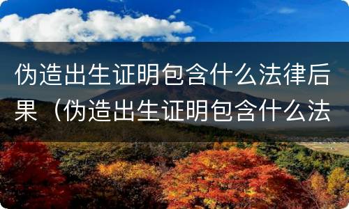 伪造出生证明包含什么法律后果（伪造出生证明包含什么法律后果）