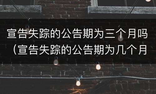 宣告失踪的公告期为三个月吗（宣告失踪的公告期为几个月）