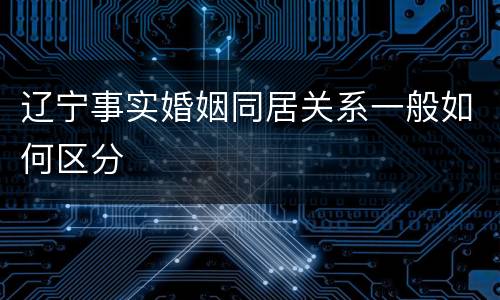 辽宁事实婚姻同居关系一般如何区分