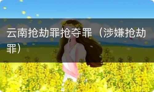 云南抢劫罪抢夺罪（涉嫌抢劫罪）