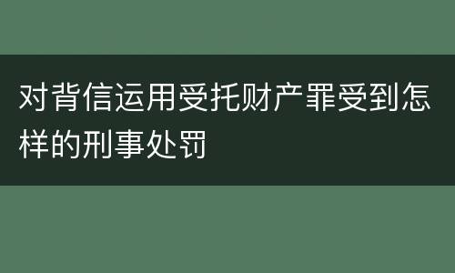 对背信运用受托财产罪受到怎样的刑事处罚