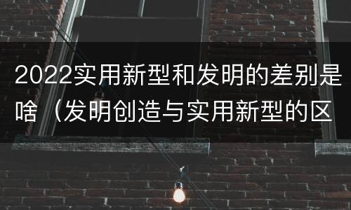 2022实用新型和发明的差别是啥（发明创造与实用新型的区别）