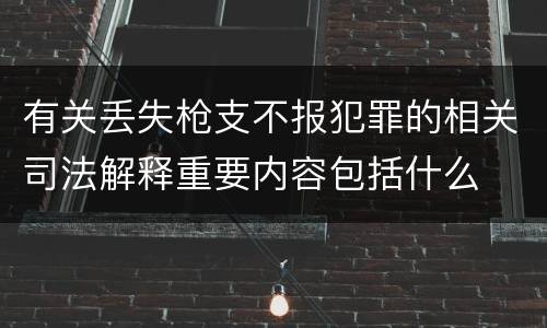 有关丢失枪支不报犯罪的相关司法解释重要内容包括什么