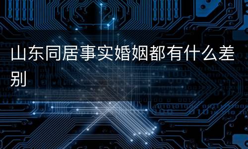 山东同居事实婚姻都有什么差别