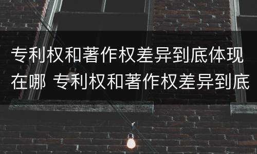 专利权和著作权差异到底体现在哪 专利权和著作权差异到底体现在哪方面