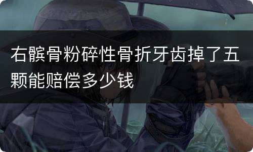 右髌骨粉碎性骨折牙齿掉了五颗能赔偿多少钱