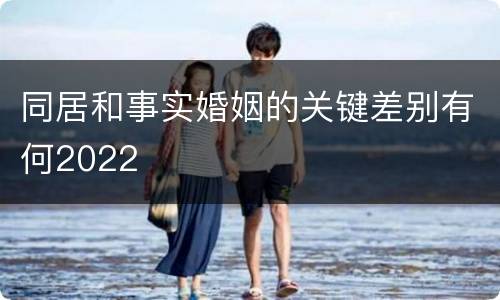 同居和事实婚姻的关键差别有何2022