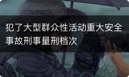 犯了大型群众性活动重大安全事故刑事量刑档次