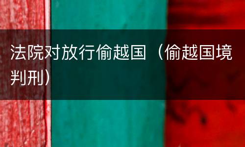 法院对放行偷越国（偷越国境判刑）