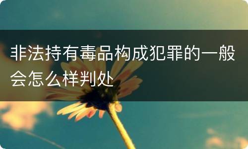 非法持有毒品构成犯罪的一般会怎么样判处