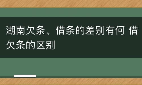 湖南欠条、借条的差别有何 借欠条的区别