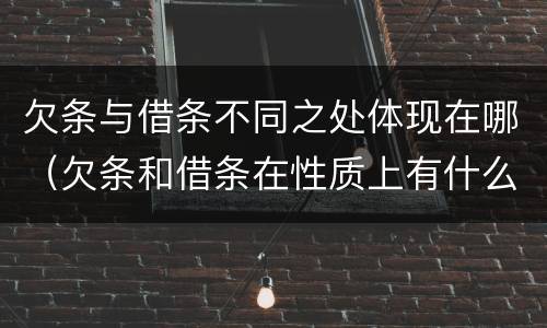 欠条与借条不同之处体现在哪（欠条和借条在性质上有什么不同）