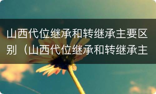 山西代位继承和转继承主要区别（山西代位继承和转继承主要区别在哪）